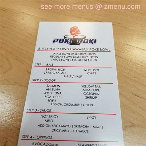 poki restaurant menu.